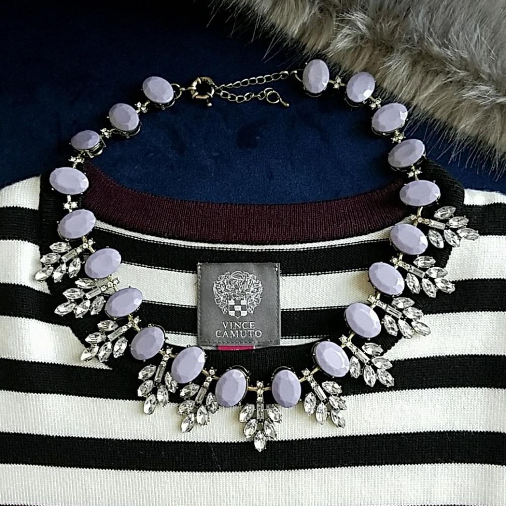 Taupe grey statement necklace
